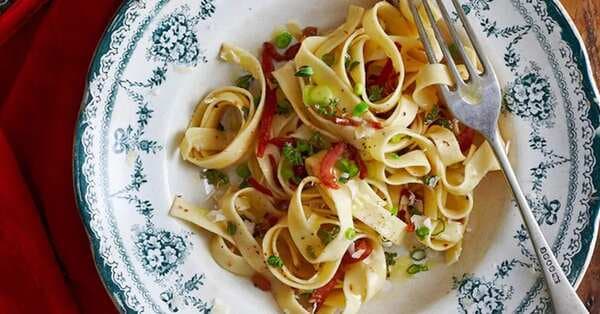 Tagliatelle With Bacon, Anchovies And Thyme