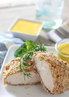 Pecan And Rosemary Crusted Chicken With Honey Mustard Dipping Sauce