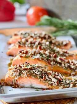 Pecan Crusted Salmon With Rosemary