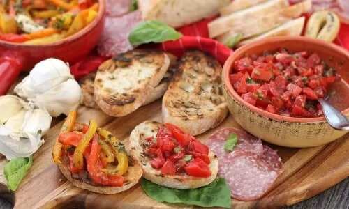 Bruschetta And Roasted Peppers