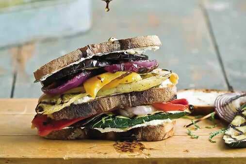 Grilled Vegetable and Goat Cheese Sandwiches