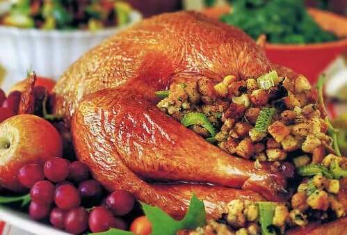 Roast Turkey with Stuffing and Vegetables