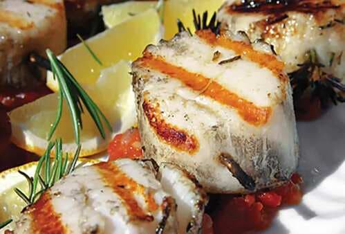 Grilled Scallops on Rosemary Skewers