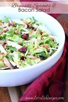 Brussels Sprout & Bacon Salad with Cranberries