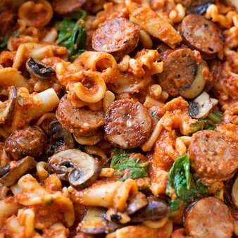 Sausage Mushroom & Spinach Pasta