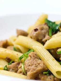 Penne With Sausage, Spinach And Arugula