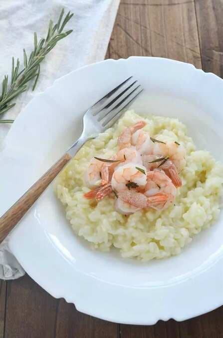 Pressure Cooker Risotto And Roasted Rosemary Shrimp