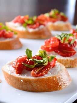 Roasted Tomato And Goat Cheese Crostini