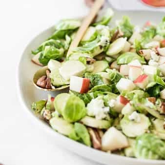 Apple Blue Cheese Shredded Brussels Sprouts Salad