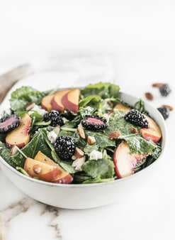 Blackberry Peach Kale Salad