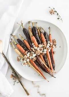 Maple Dijon Roasted Carrots With Goat Cheese And Walnuts