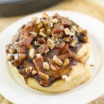 Candied Bacon Caramel Pecan Rolls