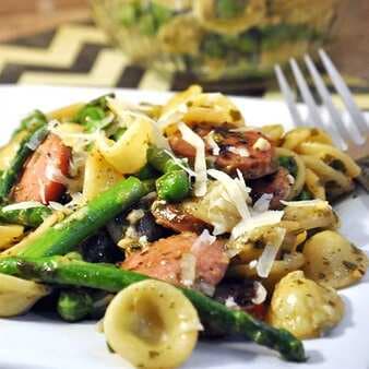 Orecchiette with Chicken Sausage and Asparagus