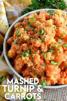 Mashed Turnip and Carrots with Herb Butter