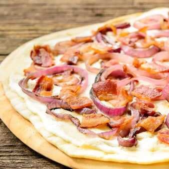 Grilled Bacon Onion Cheese Flatbread