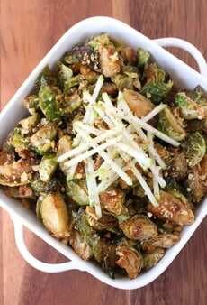 Fried Whiskey Glazed Brussels Sprouts