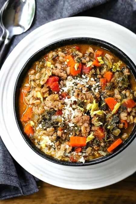 Sausage Soup With Spinach And Farro