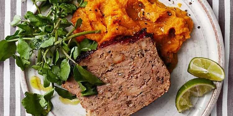 Chipotle-Glazed Meatloaf With Sweet Potatoes