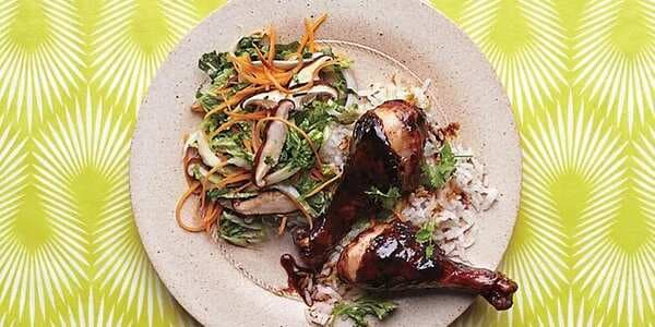 Hoisin-And-Chili-Glazed Chicken Drumsticks With Slaw