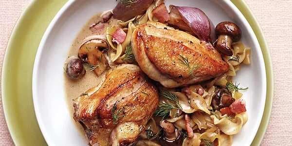 One-Pan Chicken And Mushrooms With Egg Noodles