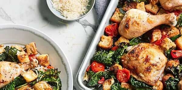 Roasted Chicken With Kale And Tomato Panzanella