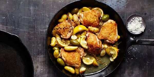 Braised Chicken with Potatoes Olives and Lemon