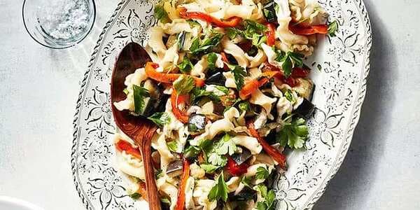Eggplant and Roasted Pepper Pasta