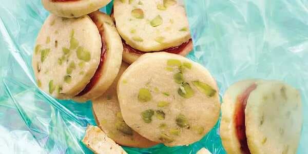 Pistachio Shortbread Sandwich Cookies