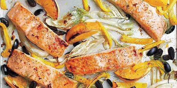 Salmon with Fennel Bell Pepper and Olives