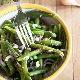 Cold Green Bean Salad With French Mustard Vinaigrette Dressing