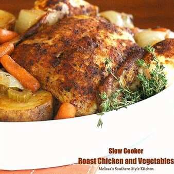 Slow Cooker Roast Chicken and Vegetables