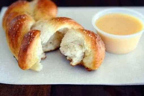 Soft Pretzel Twists with Cheese Dipping Sauce