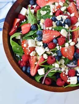 Spinach Berry Salad with Sweet Poppy Seed Dressing