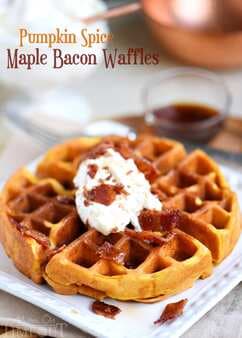 Pumpkin Spice Maple Bacon Waffles