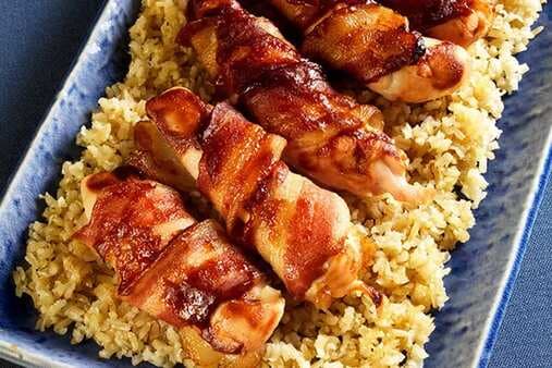 Bacon-Wrapped Chicken On The Barbecue