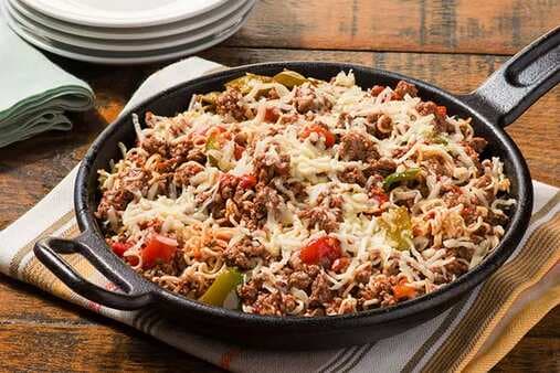 Cheesy Beef Noodle Skillet