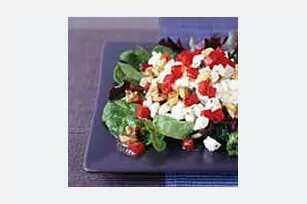 Cottage Cheese Salad With Feta Cheese And Nuts