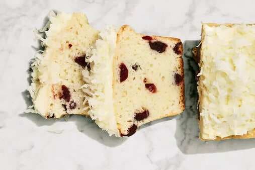Cranberry Quick Bread With Coconut-Topped Cream Cheese Frosting