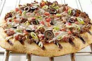 Grilled Beef N Vegetable-Topped Pizza