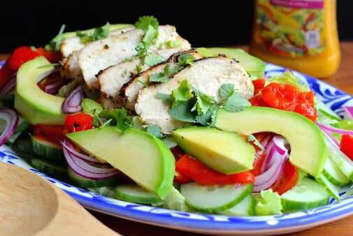 Grilled Chicken Salad With Mango Chipotle Dressing