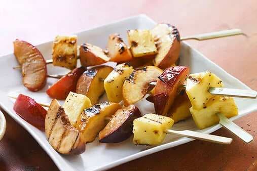 Grilled Fruit Kabobs With Creamy Honey Sauce