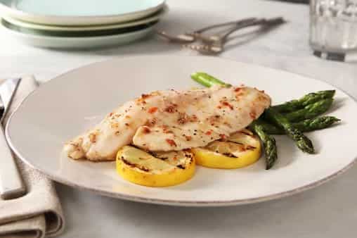 Grilled Lemon-Fish With Asparagus