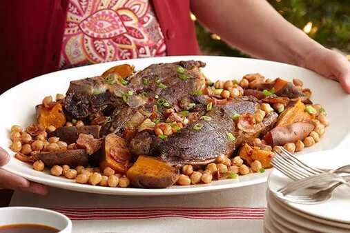 Spicy Pot Roast With Sweet Potatoes & Chickpeas