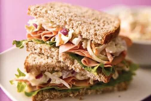 Ham And Coleslaw Sandwich