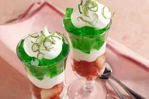 Lime-Strawberry Fruity Jell-O Parfaits