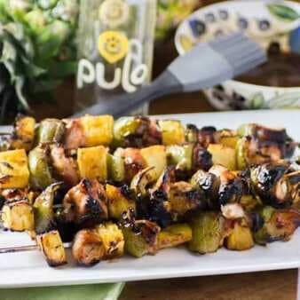 Bacon Wrapped Chicken & Pineapple Skewers