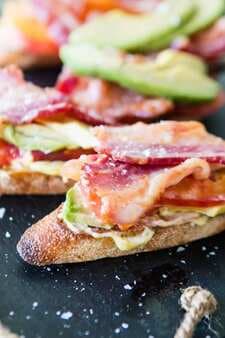 Bacon Tomato And Avocado Crostini Appetizers