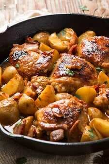 Dijon Braised Chicken Thighs And Potatoes