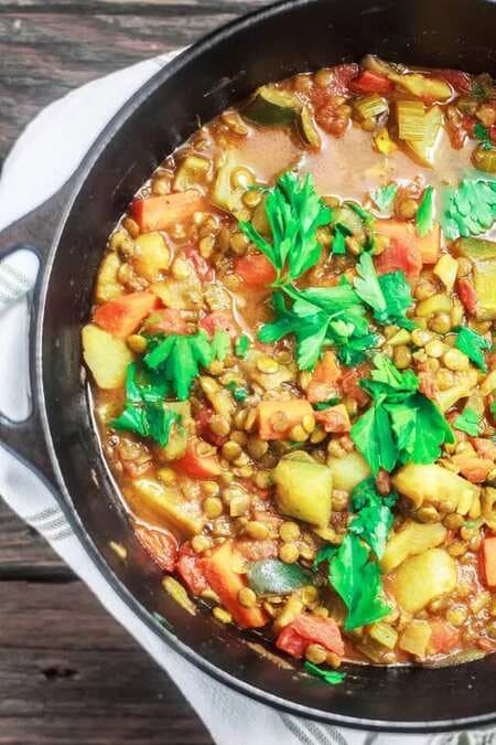 One-Pot Vegetables And Lentil