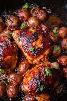 One Skillet BBQ Chicken And Potatoes
